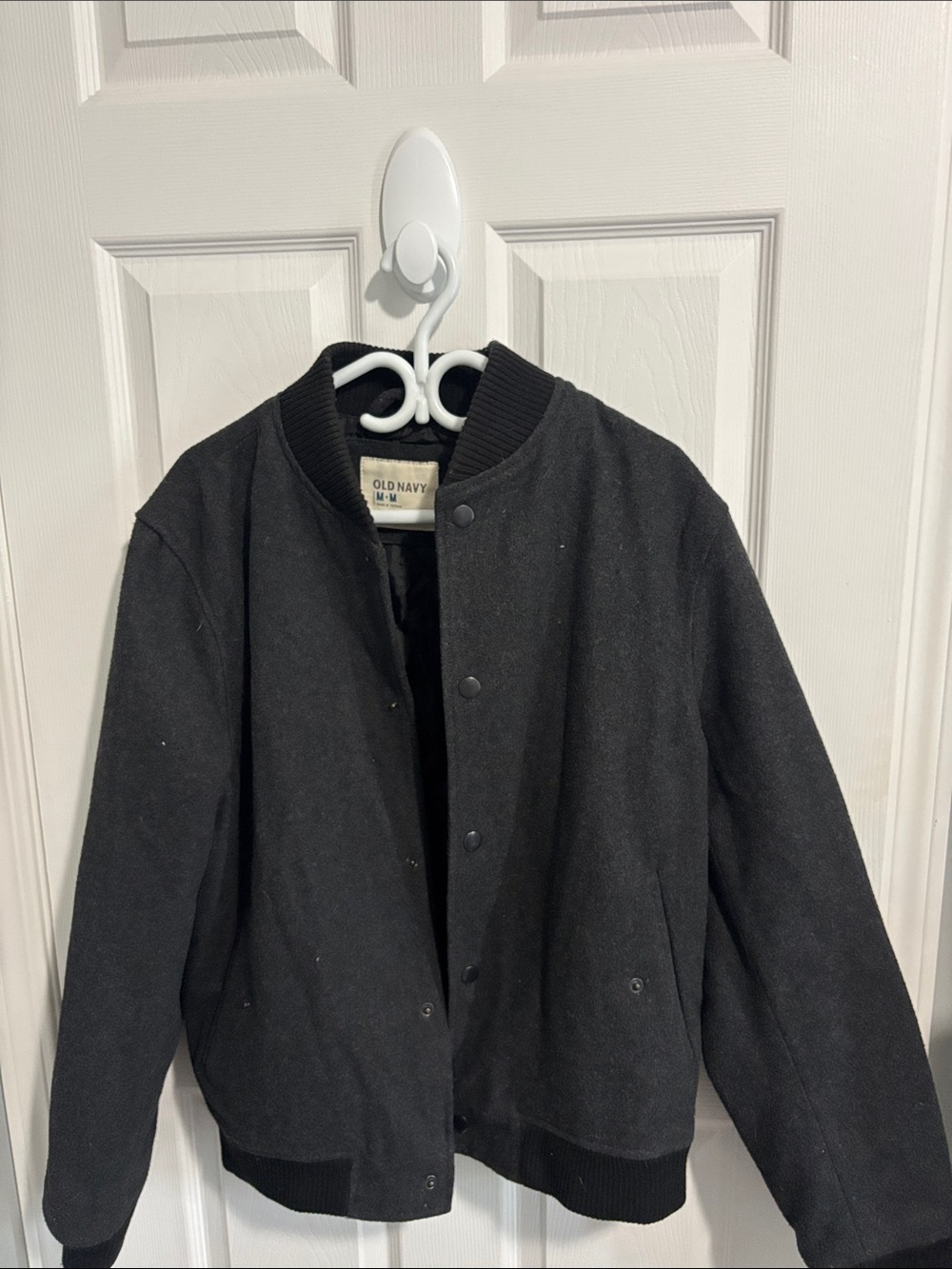 Old Navy Black Men's Wool-Blend Bomber Jacket